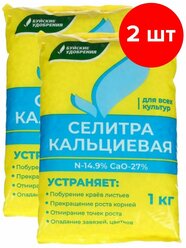 Водорастворимое минеральное удобрение Буйские удобрения Селитра кальциевая, 2шт по 1кг (2 кг)