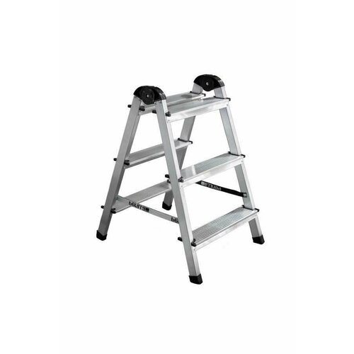 Стремянка алюм. двусторонняя, 3 ступени, h=73.5см, профиль 40*20мм, до 120кг, AL UFUK