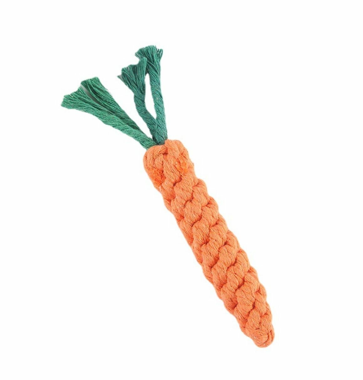 Эко-игрушка "Морковка" для собак и кошек из хлопка плотной вязки - фотография № 5