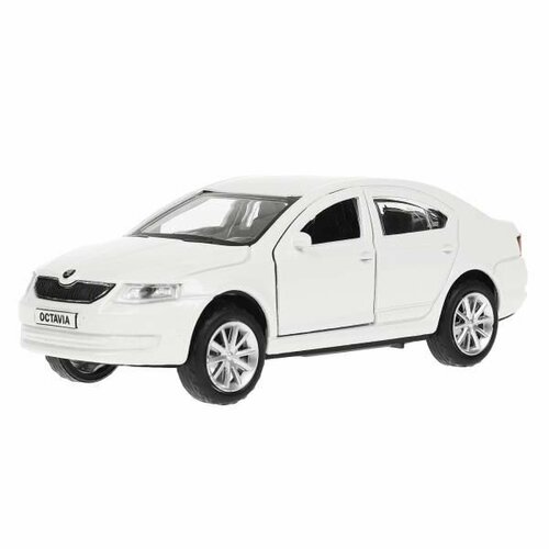 Машина металлическая Технопарк, Skoda Octavia, 12 см, инерционная, белый машина skoda octavia 12 см синяя металл инерция технопарк octavia bu