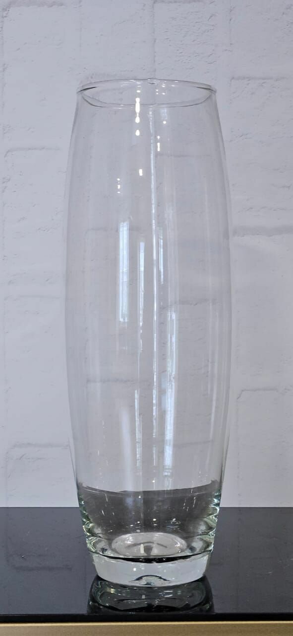Красивая прозрачная ваза 30 см 