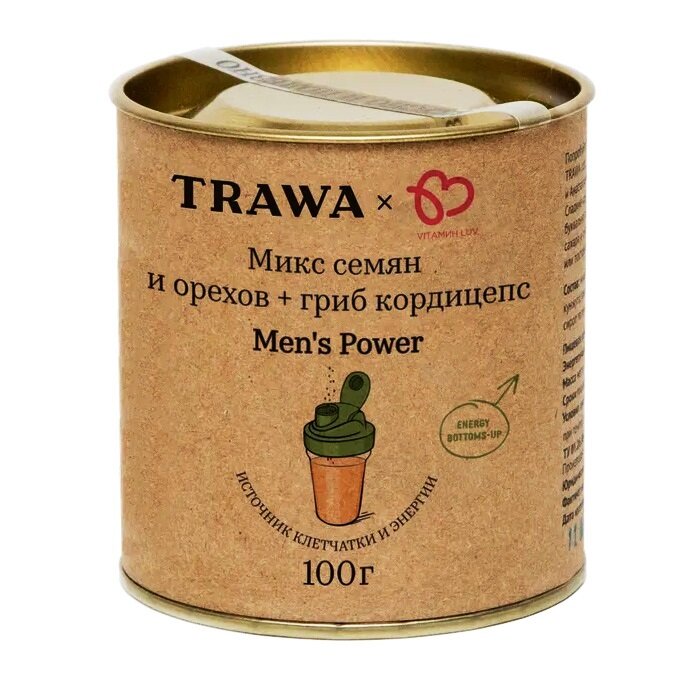 Trawa Микс Men's Power семена, орехи, гриб кордицепс 100 гр