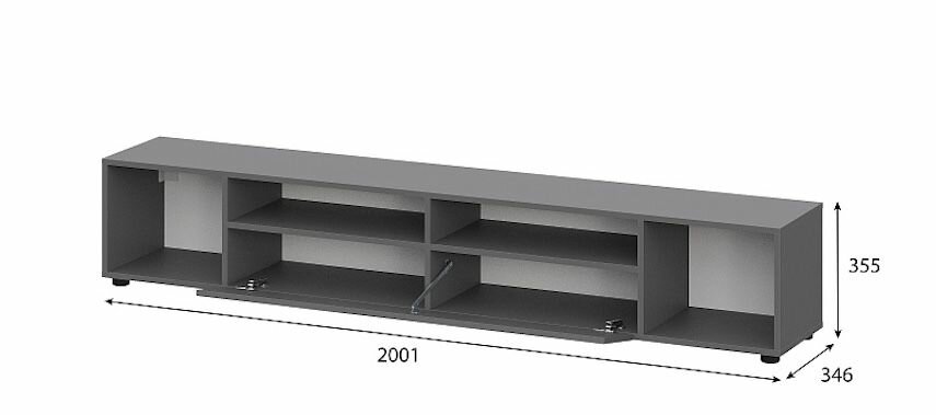 Тумба под телевизор "Денвер", Графит серый