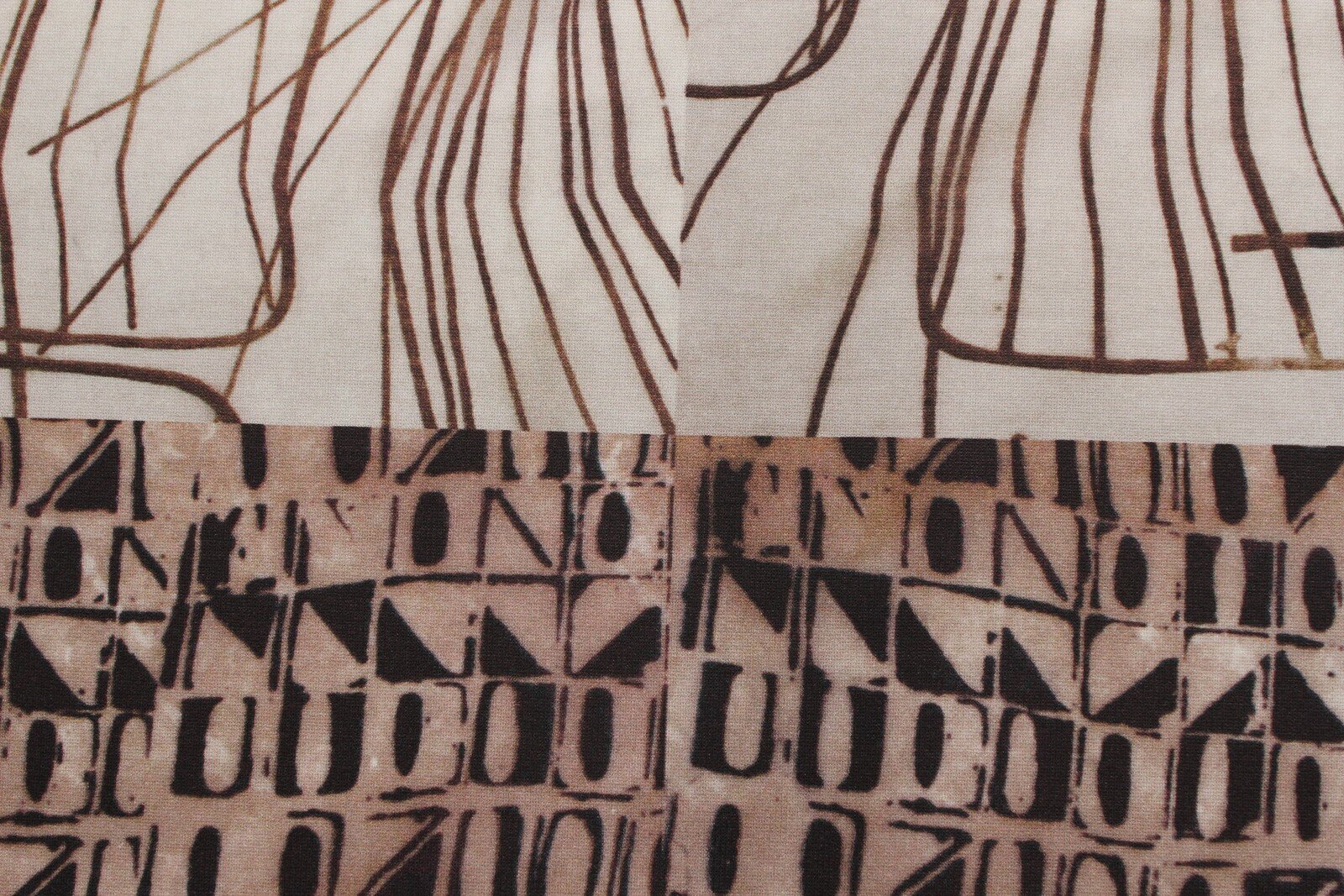 Ткань Трикотаж-стрейч в кремово-бежевых тонах, ш140см, 0,5 м