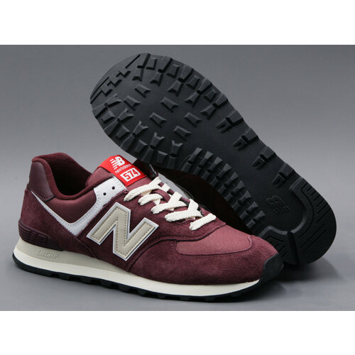 фото Кроссовки new balance 574, полнота d, размер 11,5 us, бордовый