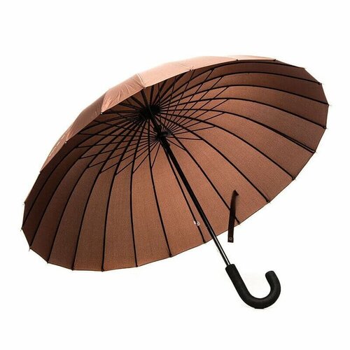 Зонт-трость Mabu, механика, 2 сложения, купол 102 см, 24 спиц, система «антиветер», чехол в комплекте, для женщин, коричневый