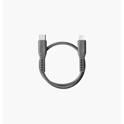 Кабель Uniq FLEX USB-C to Lightning Short Cable (30cm), цвет серый (FLEX030(CTMFI)-GREY) кабель satechi usb c to lightning cable st tcl10m 0 25 м серый