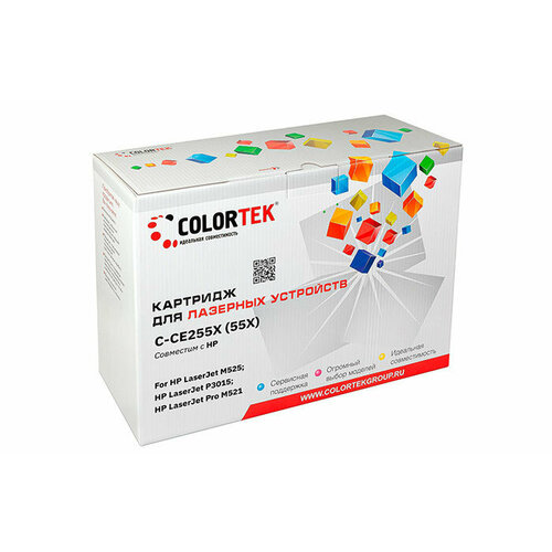 Картридж Colortek CT-CE255X, черный, 12500 страниц, совместимый для LJ Enterprise P3015/LJ Pro 400 500 MFP M525dn/M521