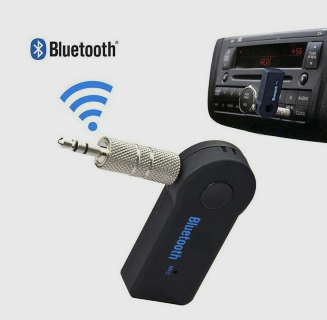 Беспроводной aux bluetooth блютуз адаптер для авто 2 в 1 разъем 3.5 мм вспомогательный приемник