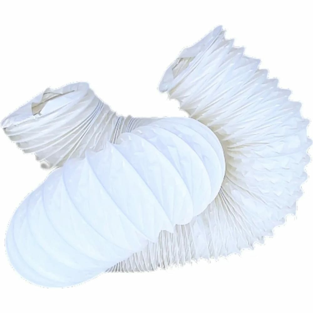 Гибкий полимерный ПВХ воздуховод PVC White -102 мм, 10 м DEC P102/10