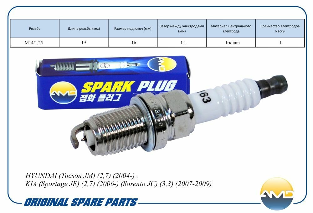 фото Свеча зажигания 27410-23700/IFR5G11/AMD. PL163 (Iridium)