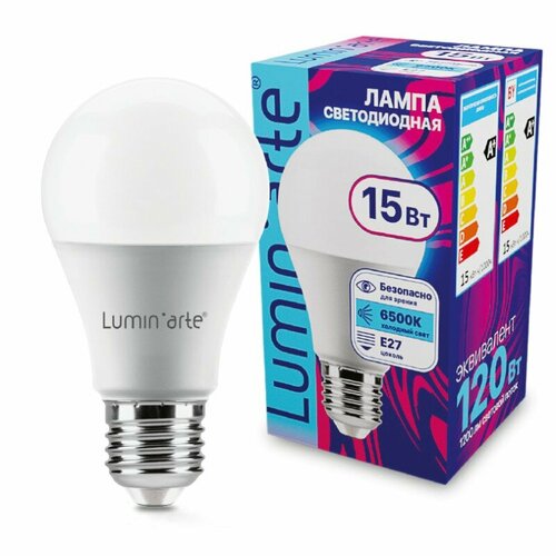 Светодиодная лампа LUMINARTE LSTD-A60-15W6KE27 15Вт 6500K E27, цена за 1 шт.