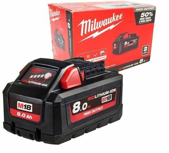 Аккумулятор 18В 8.0 Ач MILWAUKEE HIGH OUTPUT M18 HB8