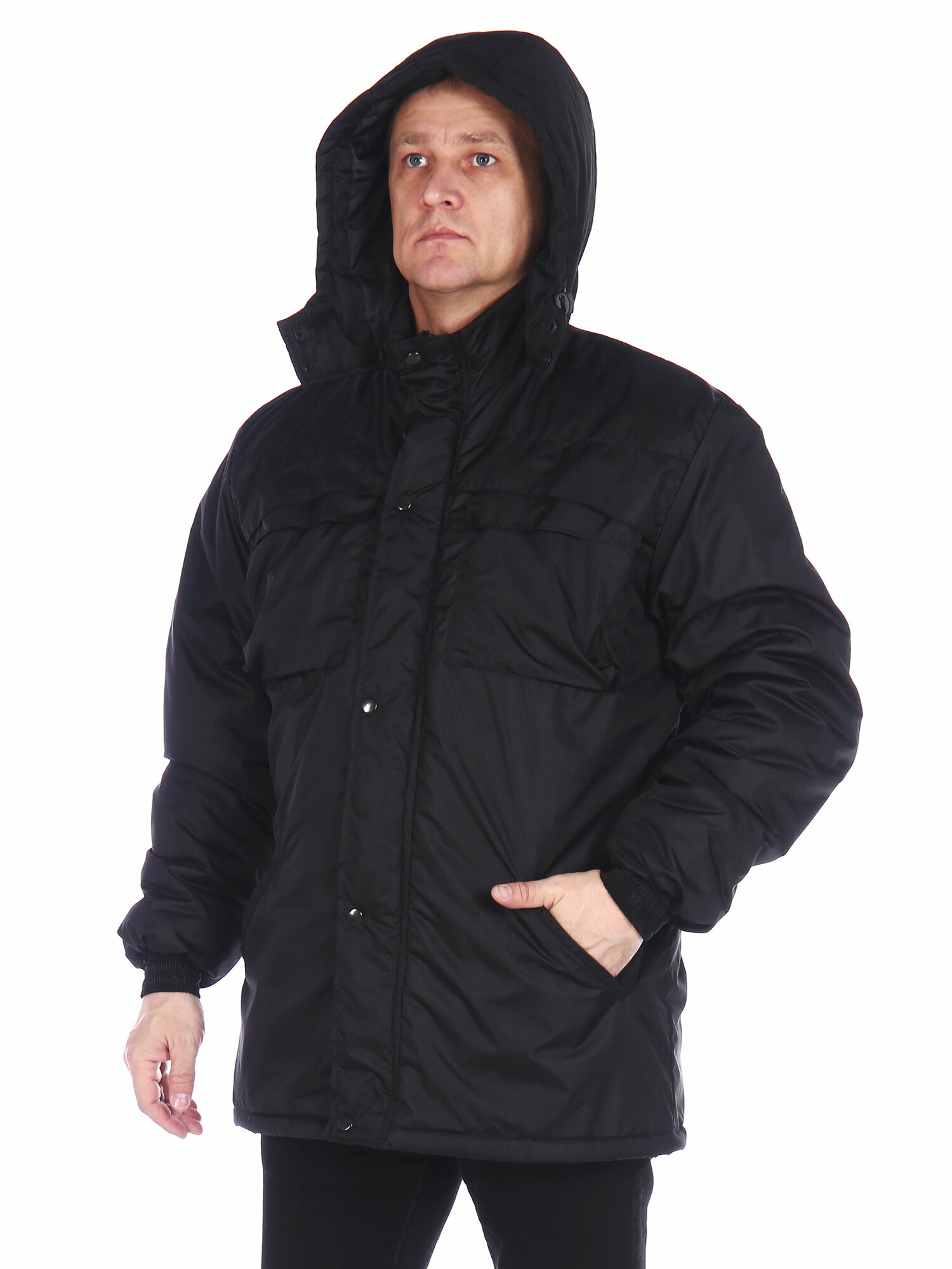 Восток-текс / Куртка мужская демисезонная с капюшоном удлиненная Дюспо большого размера
