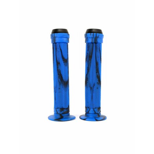 Ручки на руль BMX с заглушками 150 мм синие (резина) KMS 3172661-55