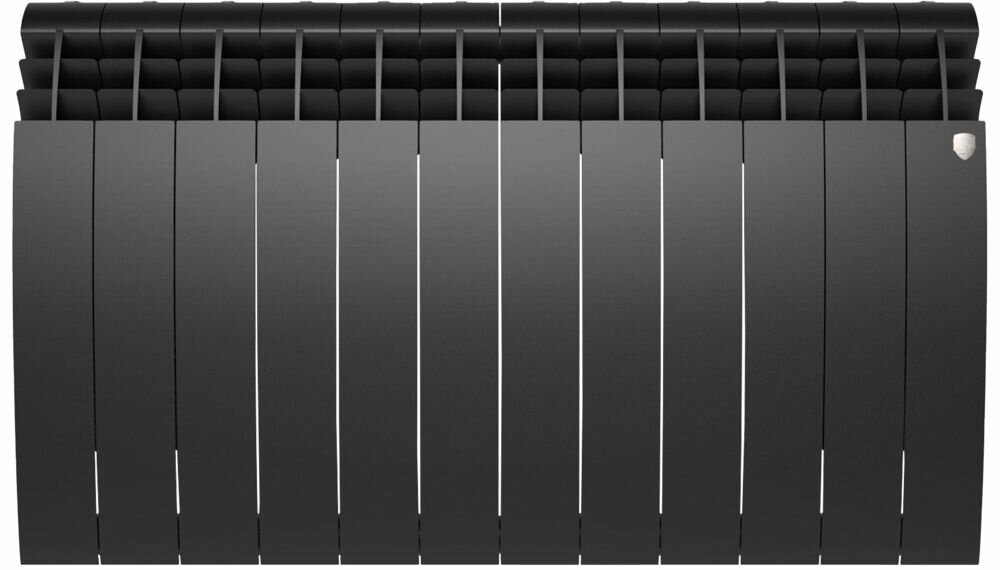 Роял термо Билинер радиатор биметаллический 1" 500/87мм (12 секций) черный / ROYAL THERMO Biliner радиатор биметаллический 1" 500/87мм (12 с