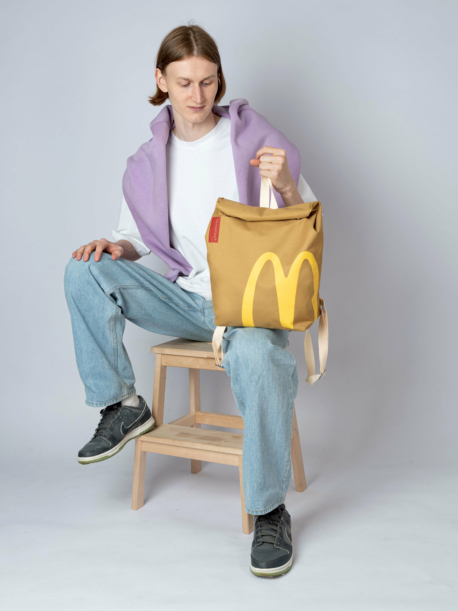 Рюкзак городской, стильный, повседневный "Пакет из Макдональдс" , унисекс