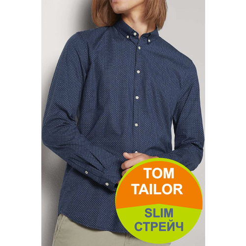 фото Рубашка tom tailor, размер xl, синий