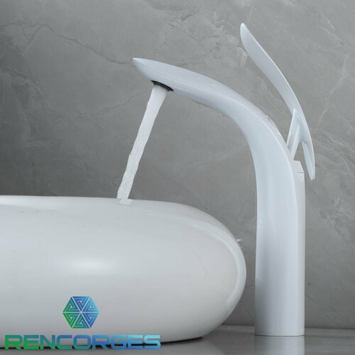 Смеситель для накладной раковины в ванную высокий, Кран для накладной раковины в ванную, Смеситель для раковины умывальника