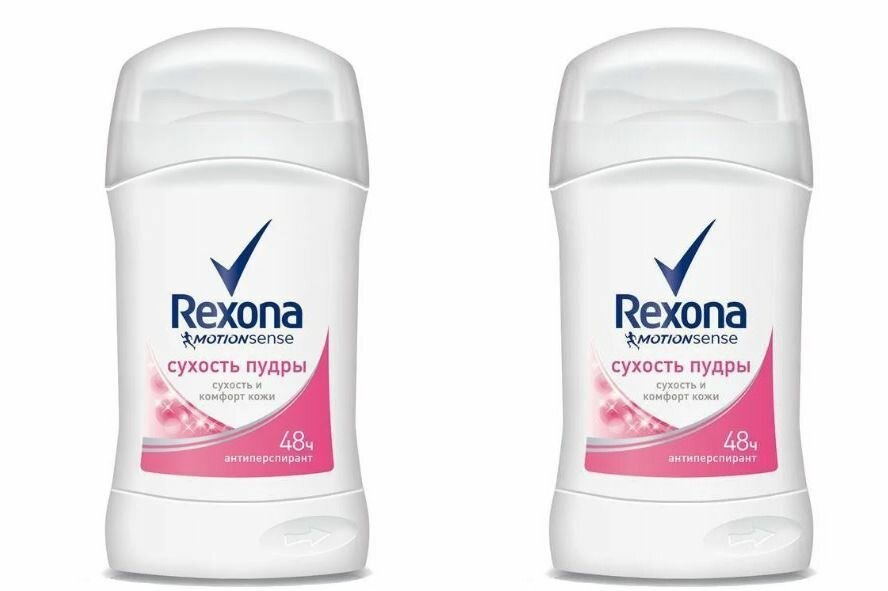 Rexona Дезодорант-антиперспирант стик, Сухость Пудры, 40 мл - 2 шт