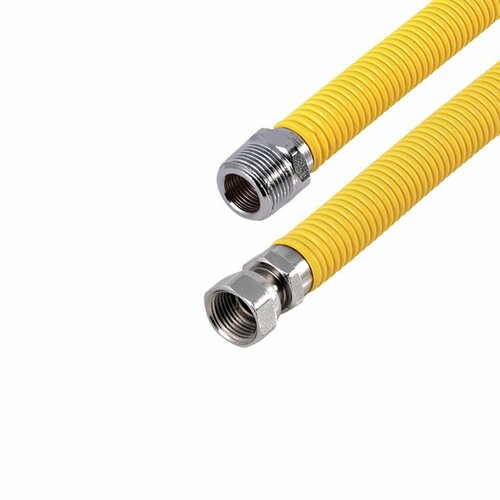 Подводка сильфонная для газа 12 1м Гайка Штуцер в желтой защитной оплетке 499₽