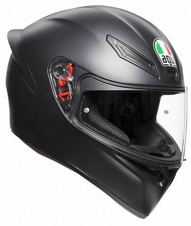 "AGV K-1 XXL" - черный матовый шлем XXL с прозрачным визором