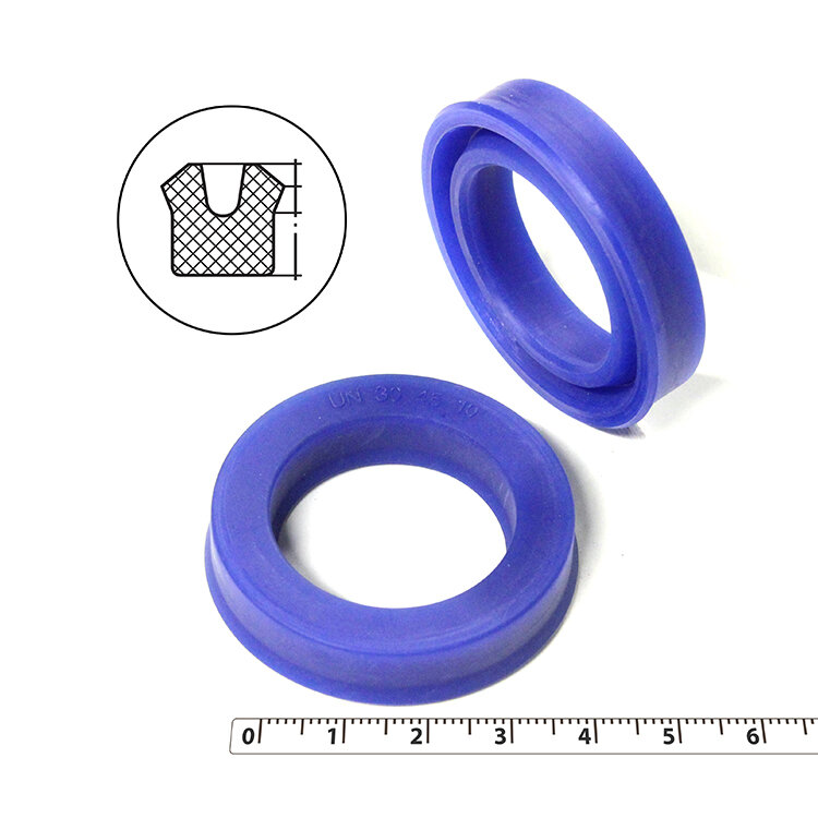 Манжета гидравлическая 30х45х10 (манжета цилиндра 45*30*10) тип UN PU (полиуретан) (упаковка 2 шт.)