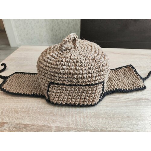 Шапка для бани джутовая