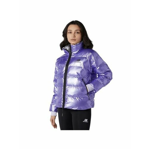 Пуховик New Balance, размер S, фиолетовый 2021 new short bright faced cotton padded jacket women