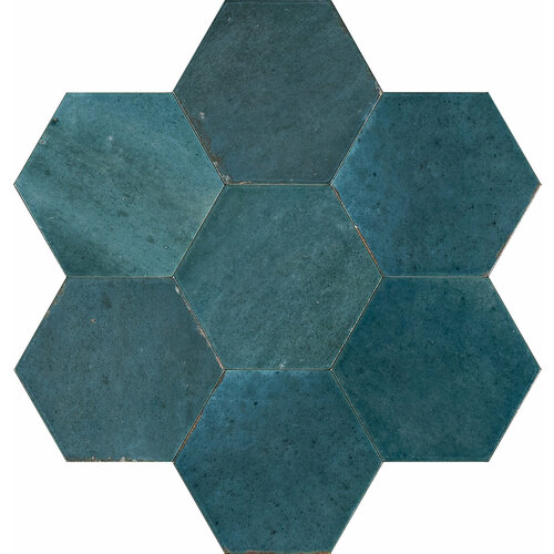 Керамогранит MARAZZI LUME Lume Blue lux esagona MFFF, 12x18.2 см, синий глянцевый