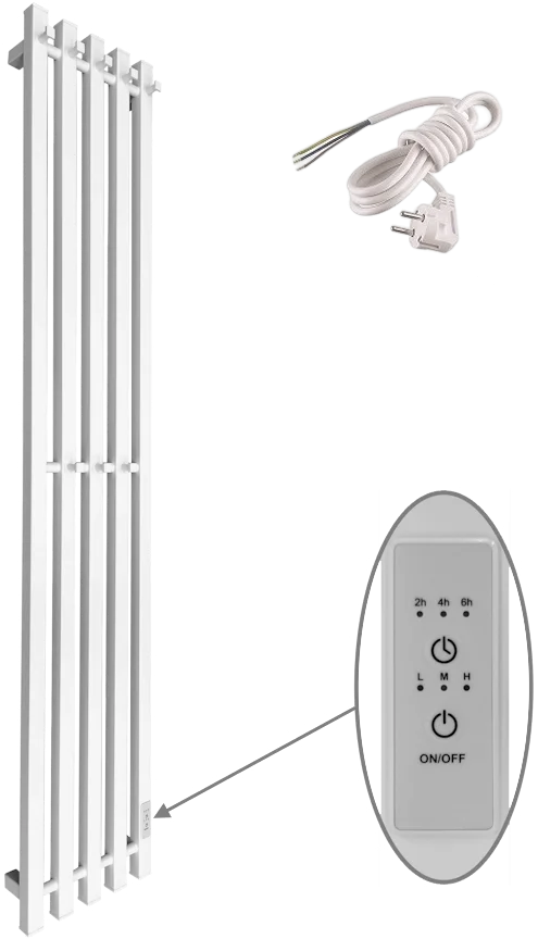 фото Полотенцесушитель электрический Маргроид Inaro NP профильный 150х24 R, с крючками, белый матовый InaroNP-15024-1081-9016R