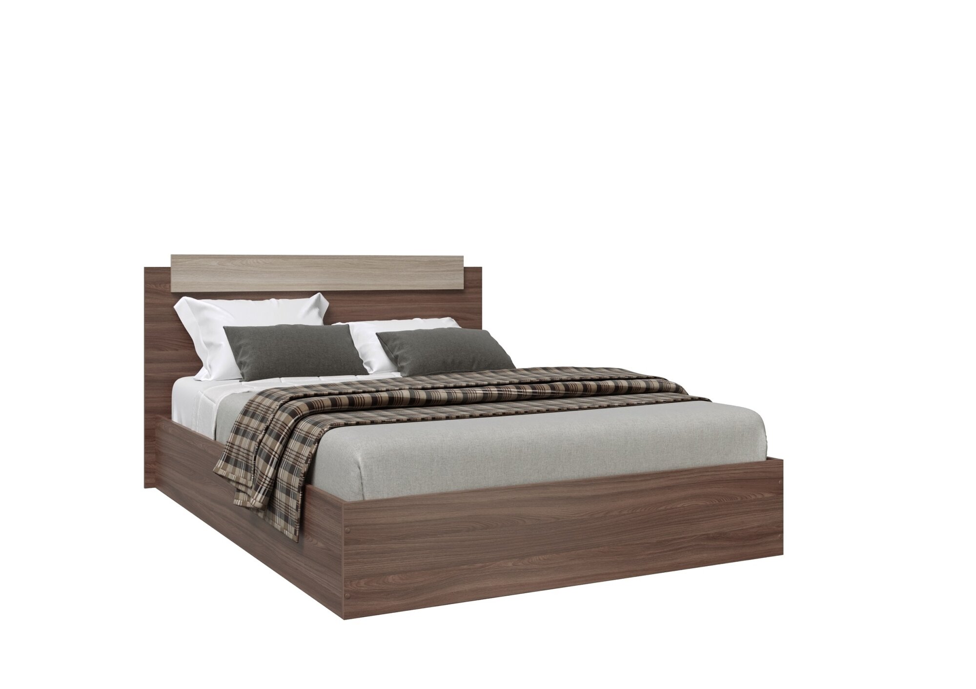 фото Кровать столплит ЭКО, без матраса, ЛДСП, 140х200 см, Ясень Шимо