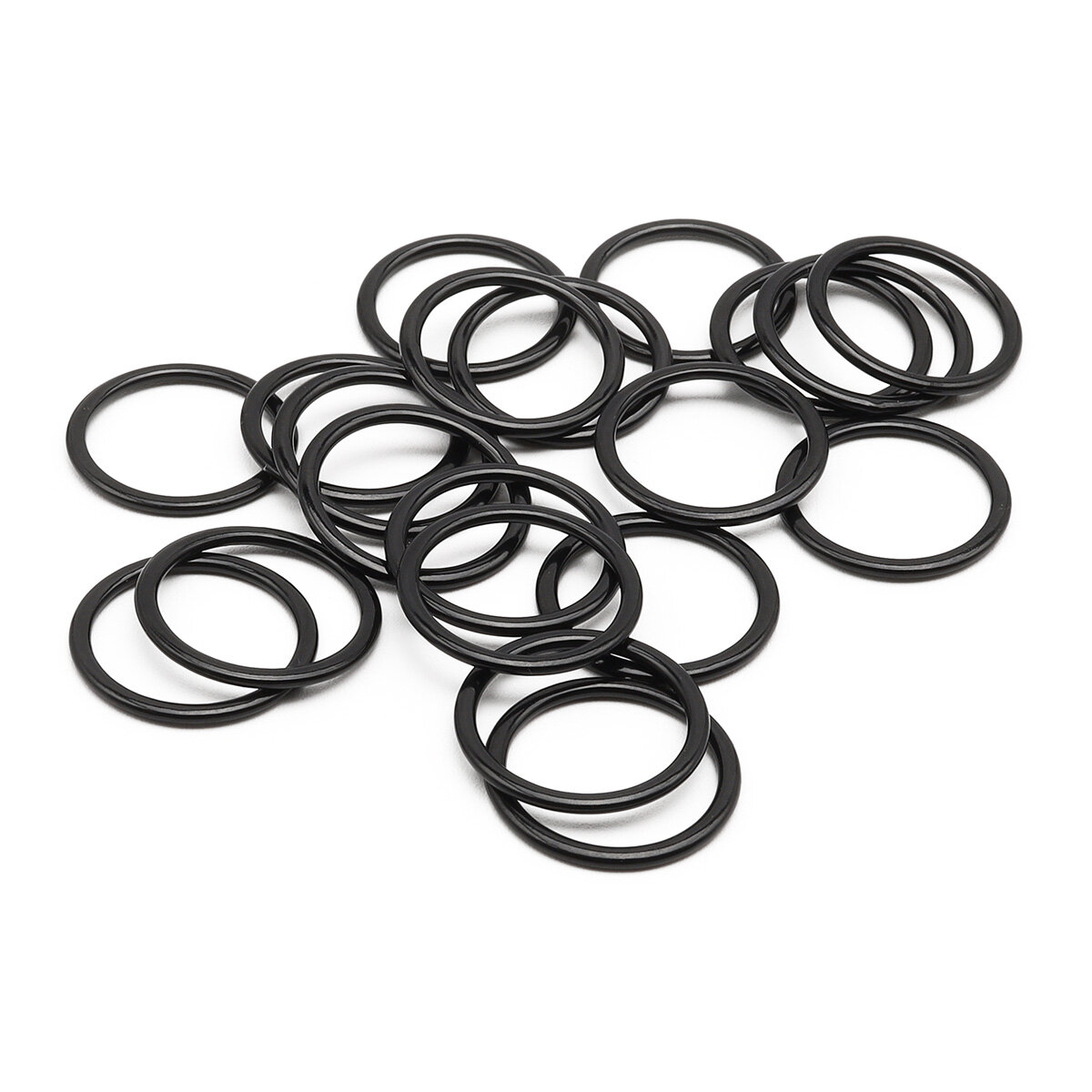 Кольцо для бюстгальтера 15 мм, металл, эмаль, ГВ800 (черный), 20 шт — фото 1