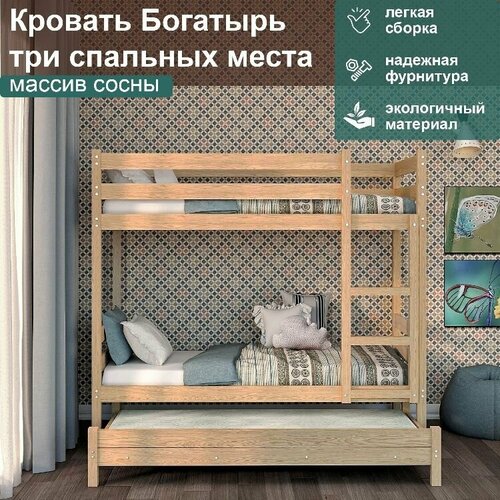 Кровать Богатырь три спальных места 16080 15080 без покрытия 31039₽