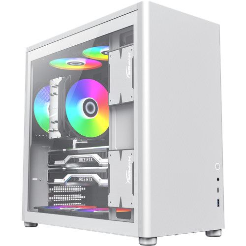 GameMax Компьютерный корпус mATX/ Gamemax Spark Full White mATX case, white, PSU, w/1xUSB3.0+1xType-C, 1xCombo Audio gamemax компьютерный корпус без блока питания atx gamemax meshbox black atx case black w o psu w 1xusb3 0 1xtype c 1xcombo audio