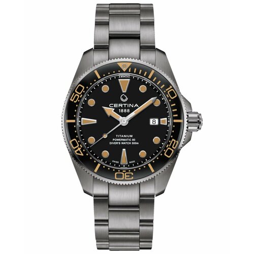 Наручные часы Certina Aqua, черный, серебряный