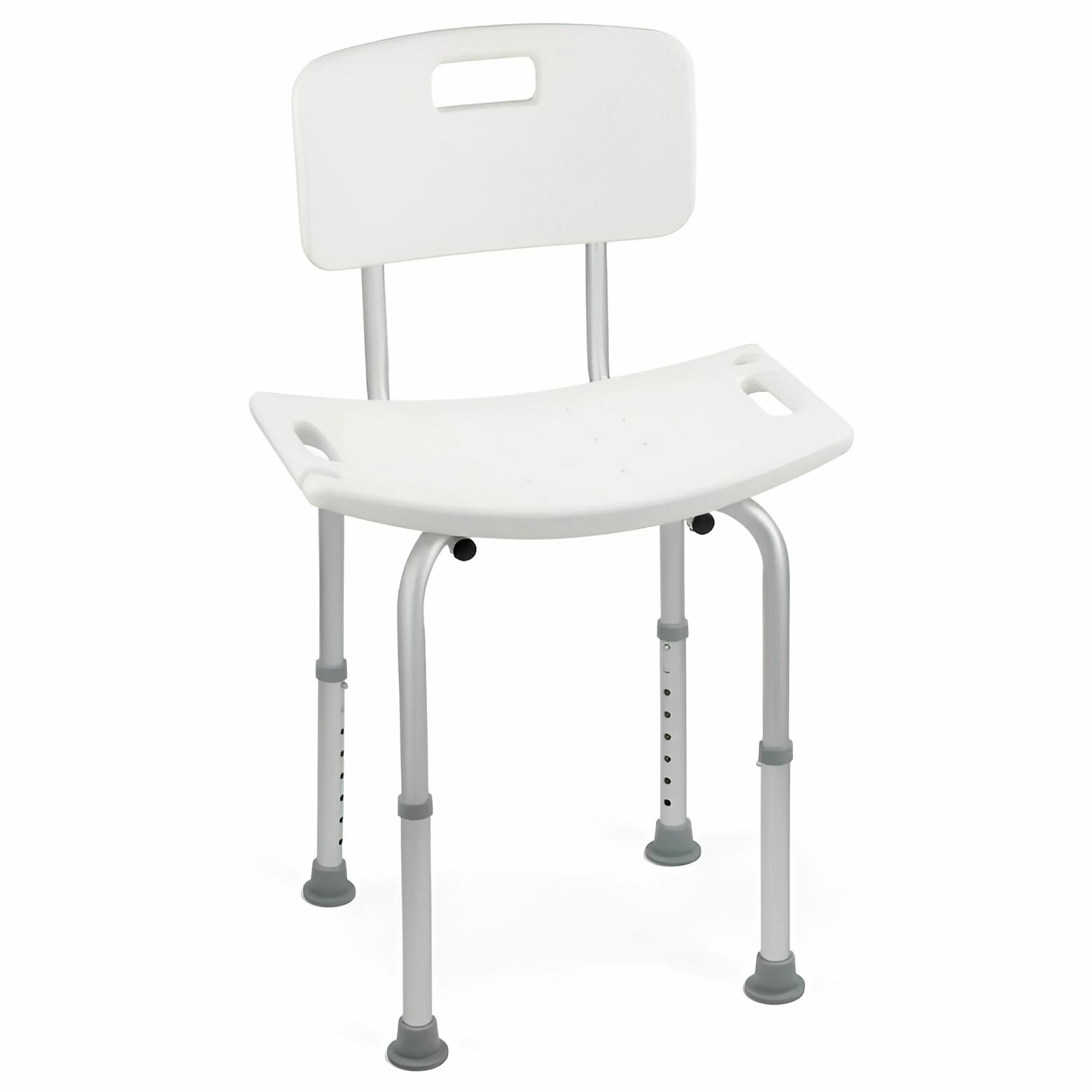 Санитарный стул со спинкой сиденье титан для ванны и душевой кабины, для инвалидов и пожилых