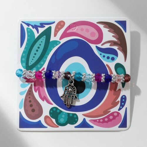 Браслет-оберег Детский бусины рука хамса цветной 354₽