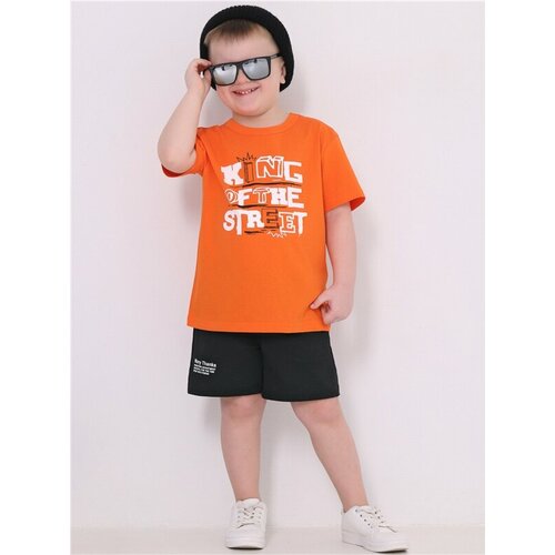 Футболка Апрель, размер 60-116, белый, оранжевый футболка апрель размер 60 116 белый оранжевый