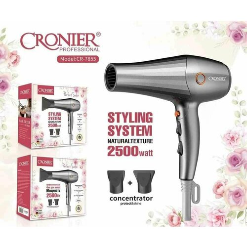 Фен для волос Cronier STYLIING SYSTEM CR-7855 2500 Вт 3 Режима температуры 2 режима Professional 299900₽