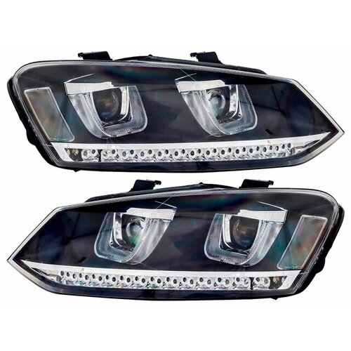 Фара левая+правая тюнинг, комплект, диодная EAGLE EYES VK171B3WU02V для Volkswagen Polo V 6C1 / 6R1 2009-2020