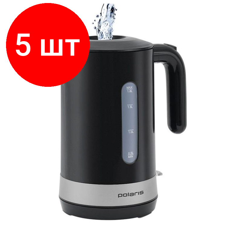 Комплект 5 штук, Чайник электрический Polaris PWK 1803C Water Way Pro, пластик,2200Вт, 1.8л