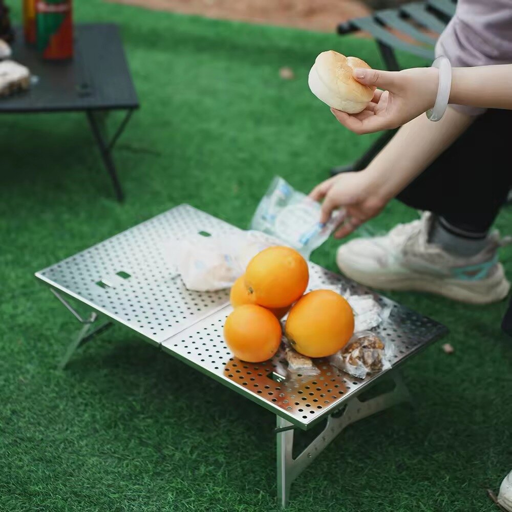 Столик для кемпинга и пикника складной, нержавеющая сталь 50 х 30 х 15 см