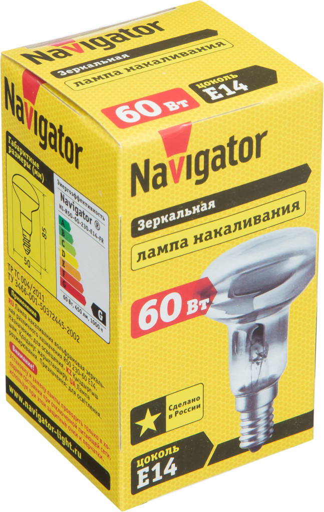 Лампа накаливания NAVIGATOR 94 320 NI-R50-60-230-E14-FR