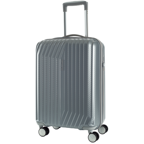 фото Чемодан samsonite by125001-1, 30 л, размер s, серебряный