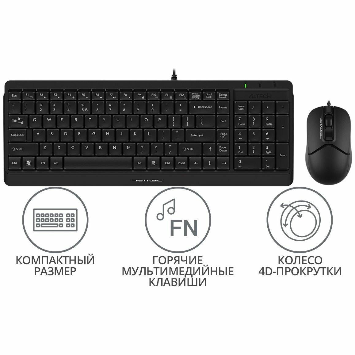 Набор A4Tech Fstyler F1512 Black - фото №20