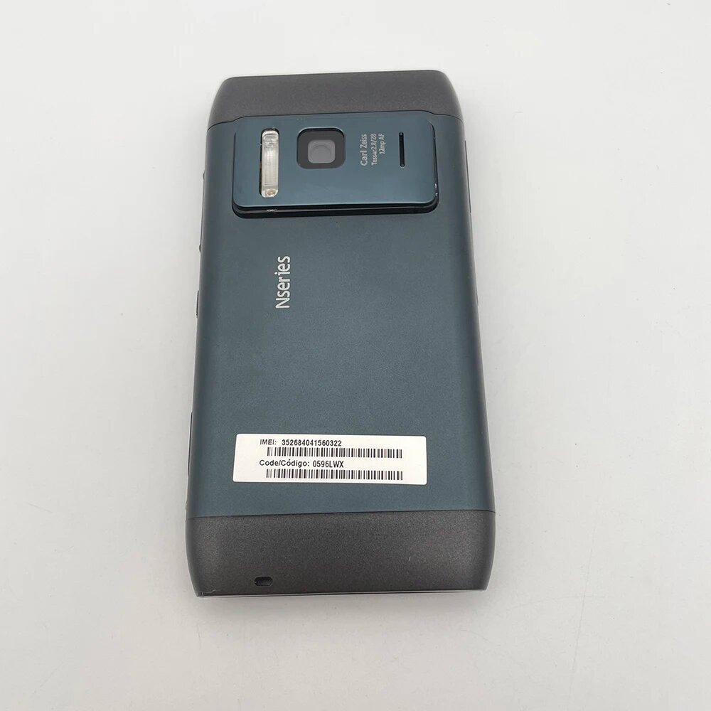 Оригинальная разблокированная камера N8 12MP, Wi-Fi, Bluetooth, FM-радио, громкоговоритель, мобильный телефон, сделано в Финляндии, Simple Set, Кнопочный телефон, Черный, Б/у — фото 1
