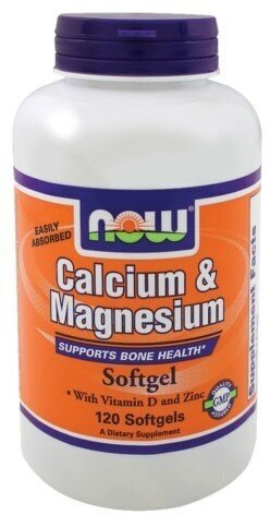 Изображение Капсулы NOW Calcium & Magnesium with Vitamin D3 and Zinc, 120 шт.