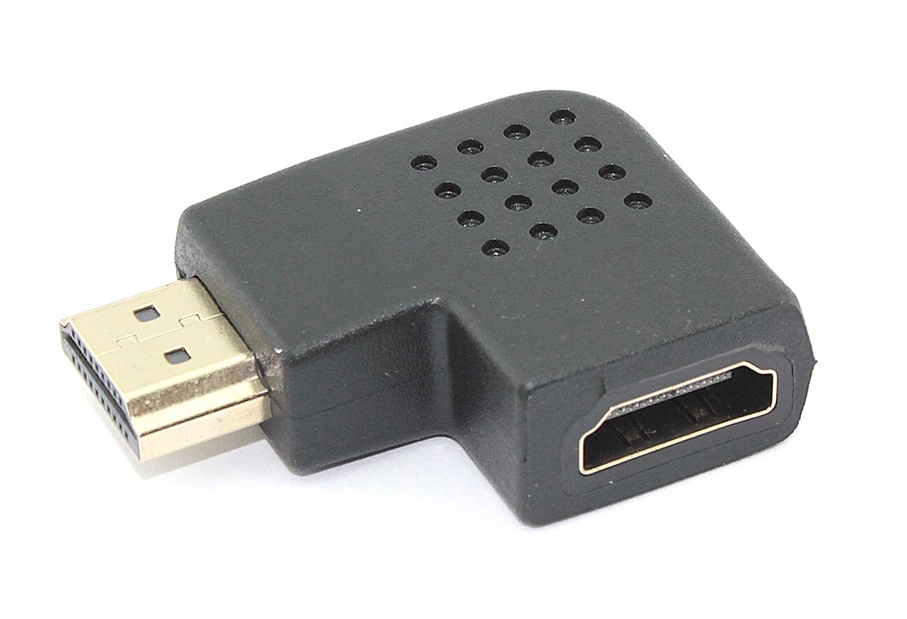 Переходник HDMI-HDMI m-f угловой левый 90 градусов — фото 1