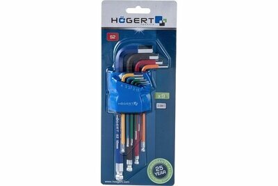 Hoegert Technik Набор шестигранных ключей удлиненных, 9 шт. HT1W806